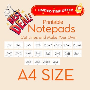 Pacote completo de modelos de linhas de corte para Canva | Guias de impressão de marcadores de página para blocos de notas | PDF de layout de papelaria DIY | Materiais para pequenas empresas