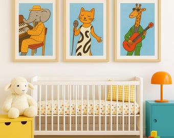 Rhythm and Reverie Musical Animal Framed Prints Full Set