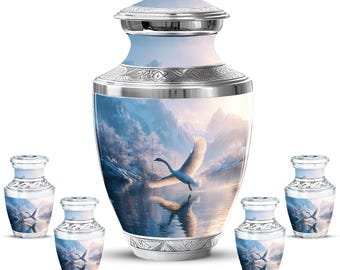 Swan Cremation Urn – Mountain Lake Nature Memorial Tribute