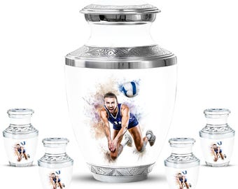 Personalized Volleyball Cremation Urn - Sports Memorial Keepsake