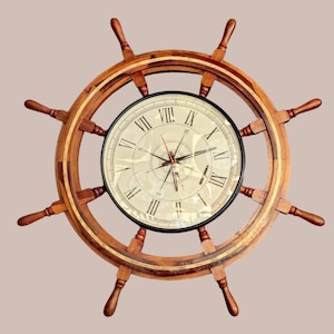 Wooden watch wheel 36&quot; for home decor| ship wheel| New wheel watch| Home decor| New ship type watch| New wheel|