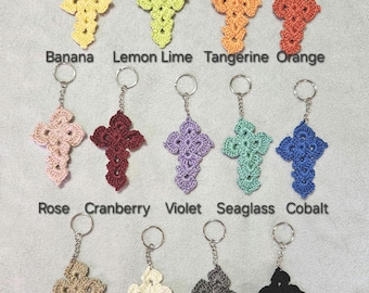 Crochet Cross Keychain