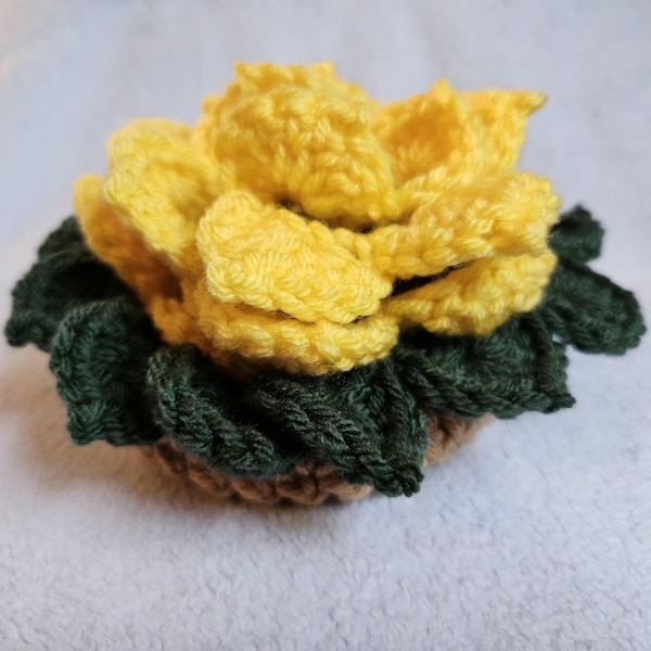 Crochet Sunflower Coaster Set