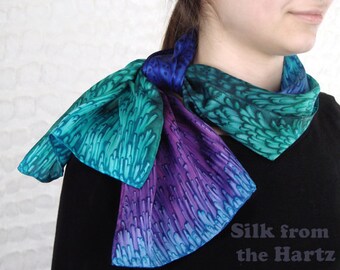 Jewel Tone Individually Hand Dyed Silk Scarf