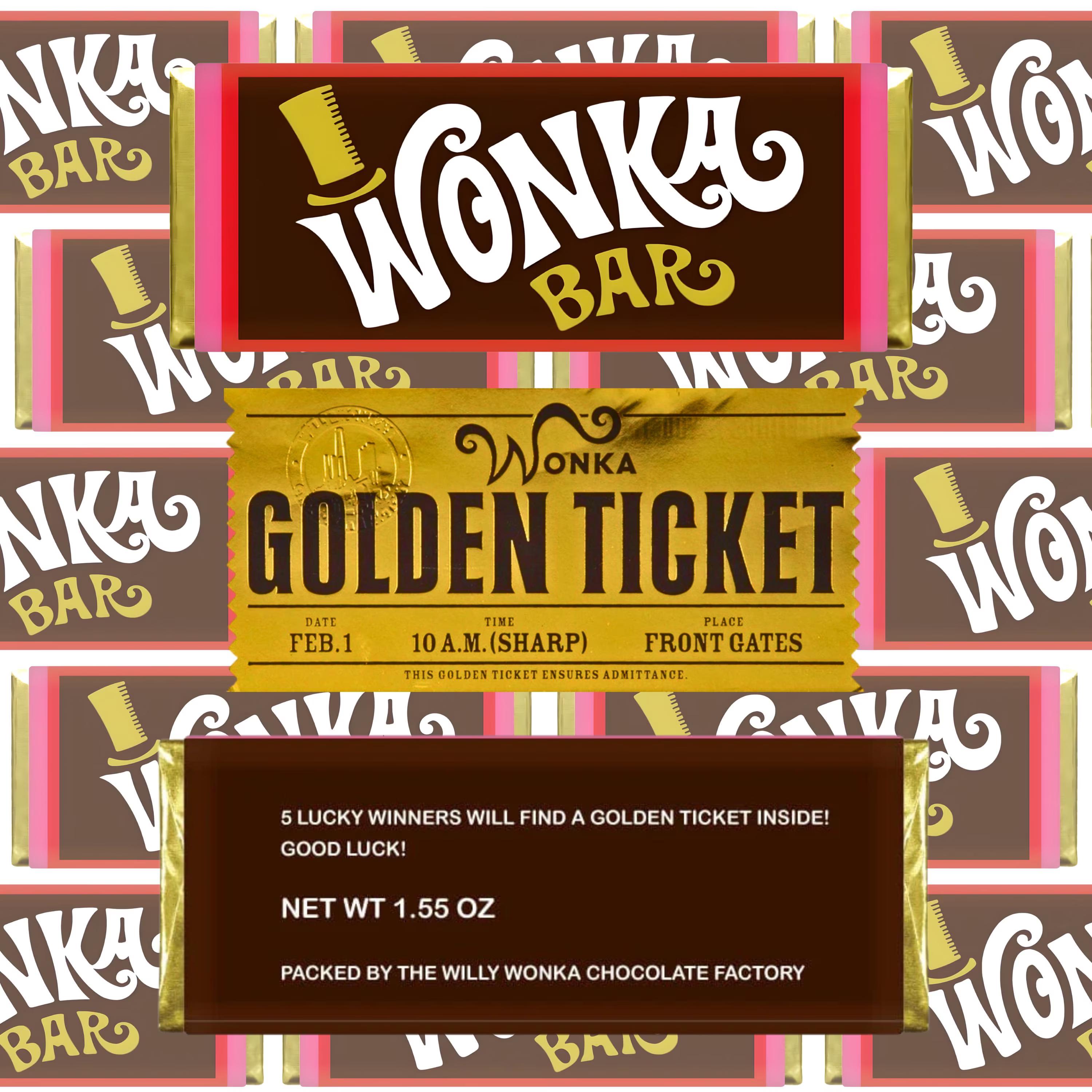 Edible Replica Wonka Bar With Golden Ticket (hershey's Chocolate