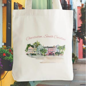 Charleston Bachelorette Tote Bag | Personalized Bridesmaid Weekend Bag | Printed Tote Goody Bag | Girls’ Trip Charleston | Custom Bach Bag