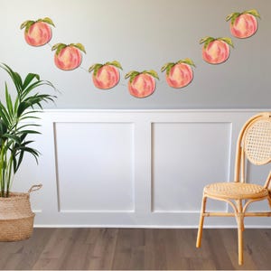 One Sweet Peach Garland Party Decor | Paper Peach Banner | Spring Summer Bridal Shower, Baby Shower, Birthday Party | Fruit Theme Garland