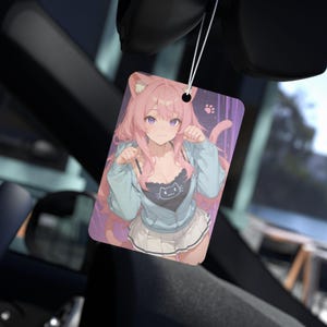 Cute Cat Girl Anime Car Air Freshener | Anime Air Freshener | Manga Air Freshener | Scened Freshener | Car Freshener