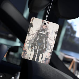 Cybernetic Cat Girl Car Air Freshener | Anime Air Freshener | Manga Air Freshener | Scened Freshener | Car Freshener