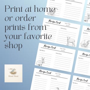 Printable Recipe Cards Modern Farmhouse PDF Rustic Kitchen Decor Digital Recipe Card Set Download for Homesteaders and Cozy Home Cooks