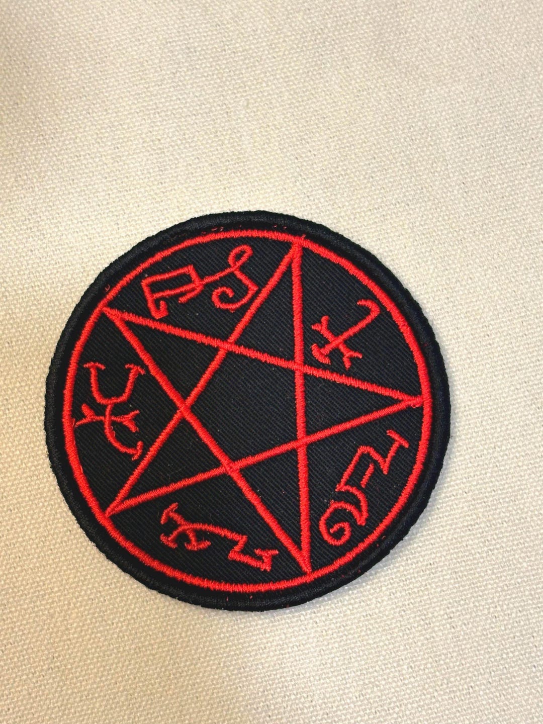 DEVILS TRAP Embroidered Iron on Patch, Halloween Patch, Spooky Season ...