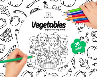 Láminas para colorear de verduras