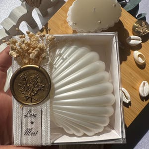 oyster Shell candle  Favors For Wedding, Engagement Candle Mementos For Guest in Bulk, Personalized Bridal Shower