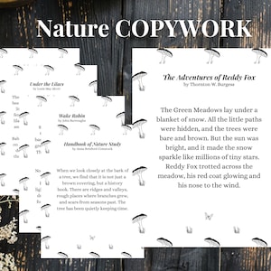 Classic Nature Copywork Passages, Charlotte Mason Inspired, Literary Passages for Handwriting Practice, Vintage Homeschool Printables