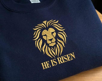 Löwe Stickdatei, Er ist auferstanden Maschinenstickerei, Christliches Ostern Digitales Muster, König der Könige Religiös (Digitaler Download)