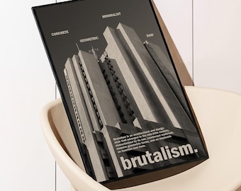 Brutalist Architecture Photo Print: Minimalist Concrete Building (Digital Download)
