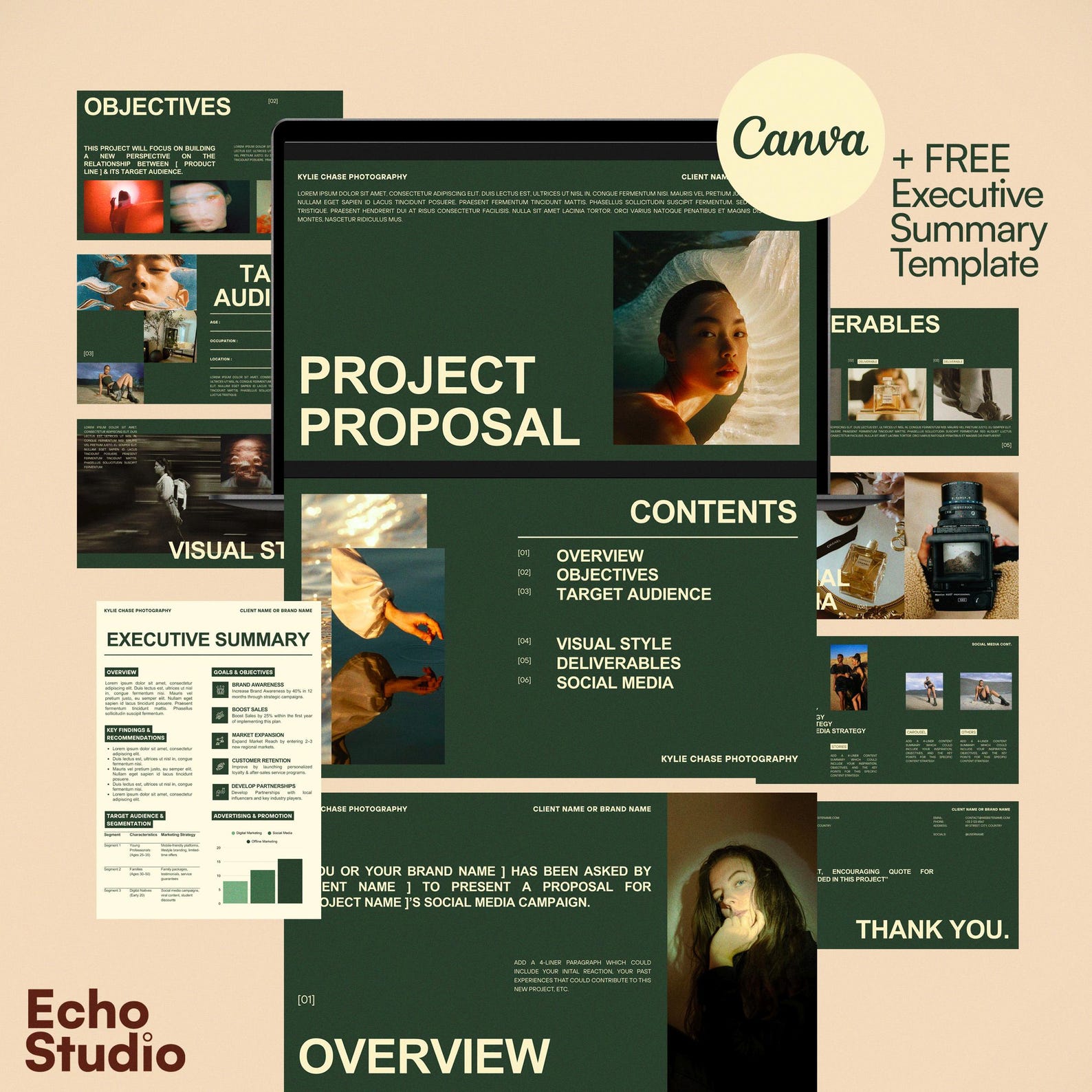 Minimalist Pitch Deck Canva Template, Creative Business Presentation ...