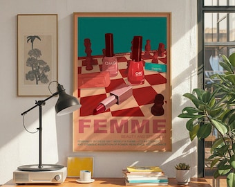 Femme In Chess Art Print – Feminist Home Decor (Digital Download)