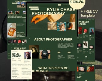 Minimalist Portfolio Website For Photographers, Creatives, & Business Owners - Canva Template, Fully Editable