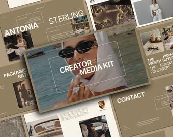 Modern Luxury UGC Creator Media Kit & Brand Partnership Pitch Deck - Canva PPT Influencer Sponsorship Deck