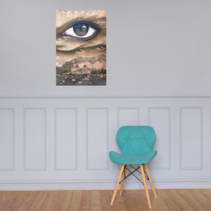 Modern Minimalist Eye Print: Abstract Face, Boho Wall Art