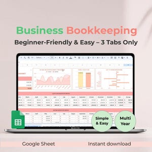 Easy Bookkeeping Spreadsheet template for small business Bookkeeping Google Sheets Business Tracker Template income and expense sheet
