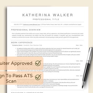 Modello di curriculum ATS compatibile con Word, Pages, Google Docs / Moderno, pulito, facile da modificare, download immediato / Modello di curriculum ATS professionale