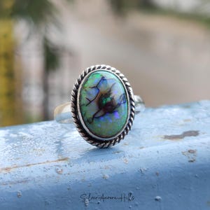 Handmade Monarch Opal Sterling Silver Ring: Women&#39;s Gemstone Jewelry
