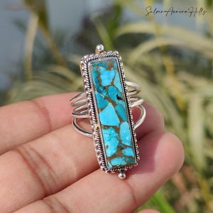Handmade Kingman Turquoise Sterling Silver Ring - Statement Jewelry - Etsy