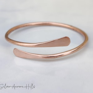Hand-crafted - Hammered Copper Wrap Bangle, Solid Copper Bangle, Adjustable Bangle, Women Bangle, Copper Bracelet, Christmas Gift For Her