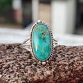 Kingman Turquoise Sterling Silver Ring - Southwest Boho Gemstone