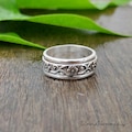 Handmade Sterling Silver Flower Spinner Ring: Boho Fidget Jewelry