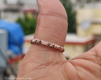 Handmade Pure Copper Band Ring: Minimalist Healing Thumb Ring