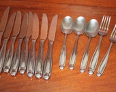 ONEIDA satin stainless steel pattern 18 10 vintage flatware stainless silverware set vintage flatware replacement retired old utensil BIN 27