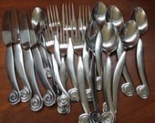GORHAM 18 10 vintage flatware stainless silverware replacement silverware swirl handle lightweight retro silverware BIN 9