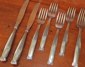 ONEiDA Ltd usa replacement satin Finish braid tip utensils Celtic modern table Vintage stainless fork spoon Flatware Floral silverware BIN 8