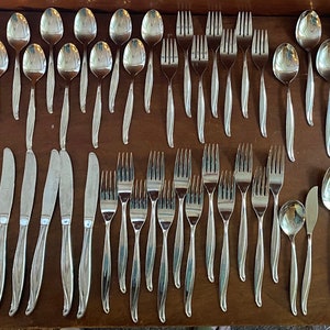 SURF MAID |  CABANA |  Oneida Rogers | Stainless Flatware | Vintage Silverware | set spoon fork knife | 1881 | replacements | table