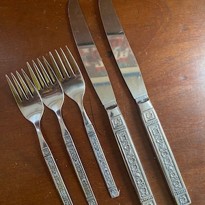 Rogers 1881 Oneida Vintage Stainless Flatware Stainless steel Mid Century Modern replacement  retired fork spoon knife