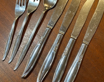 ONEIDA Vintage Silverware Forever Rose Vintage Stainless Flatware silverware KENWOOD replacements flatware antique stainless