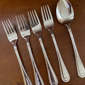 Beaded Rostfrei Inox | Stainless Vintage Flatware | old replacements | glossy | fork spoon | utensils glossy Stainless Silverware
