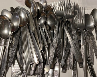 EVENT Mix and Match single silverware | textured graphic GRAB BAG | modern wedding silverware | fun flatware restaurant pieces |