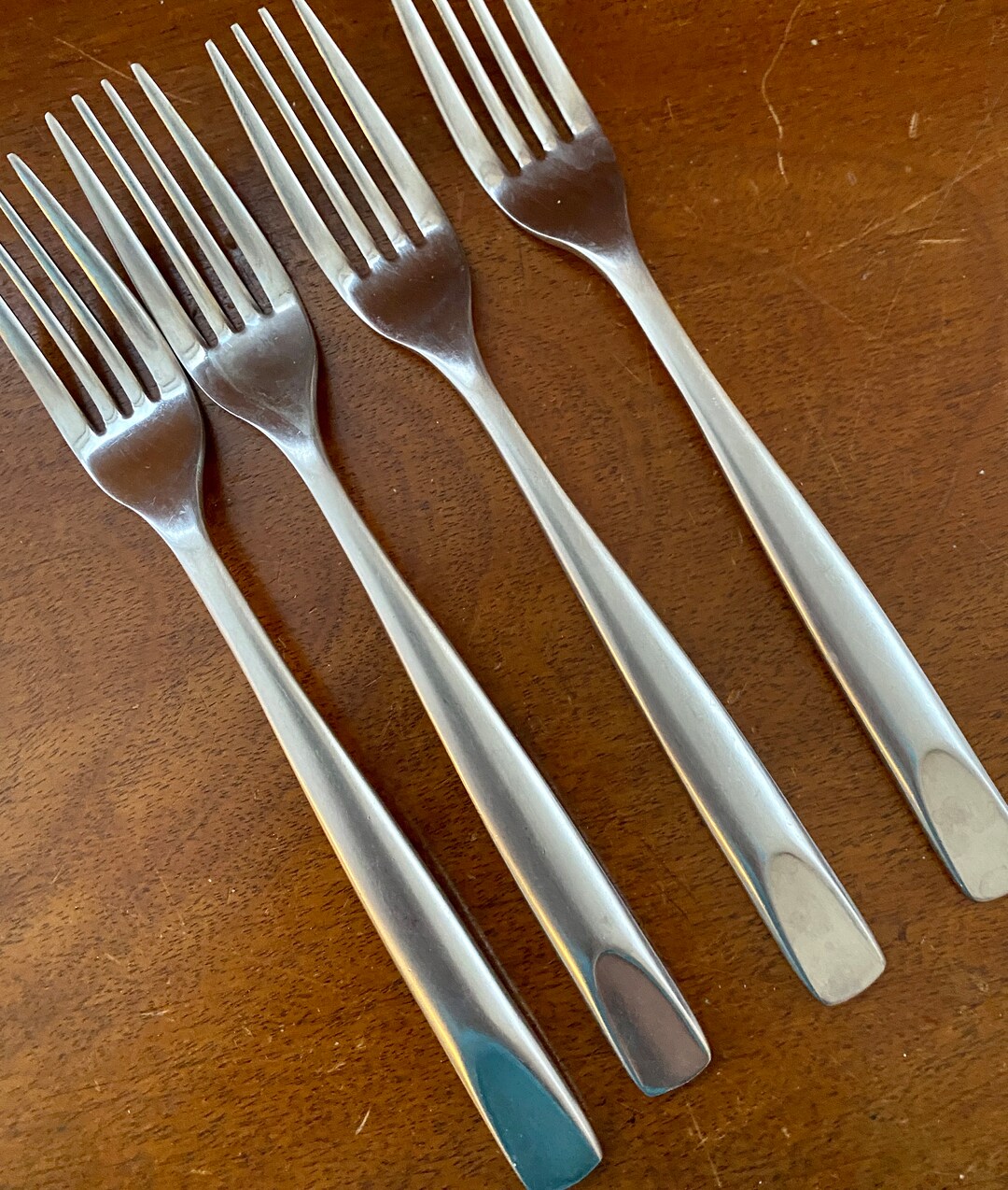 Cambridge Silverware 4 Forks Flat Tip Vintage Silverware Stainless