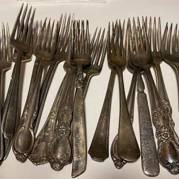 GRAB BAG Vintage Flatware shabby chic silverplate | SILVERPLATE singles | Mix & Match | Mismatched Silverware | cottage chic | grandma style