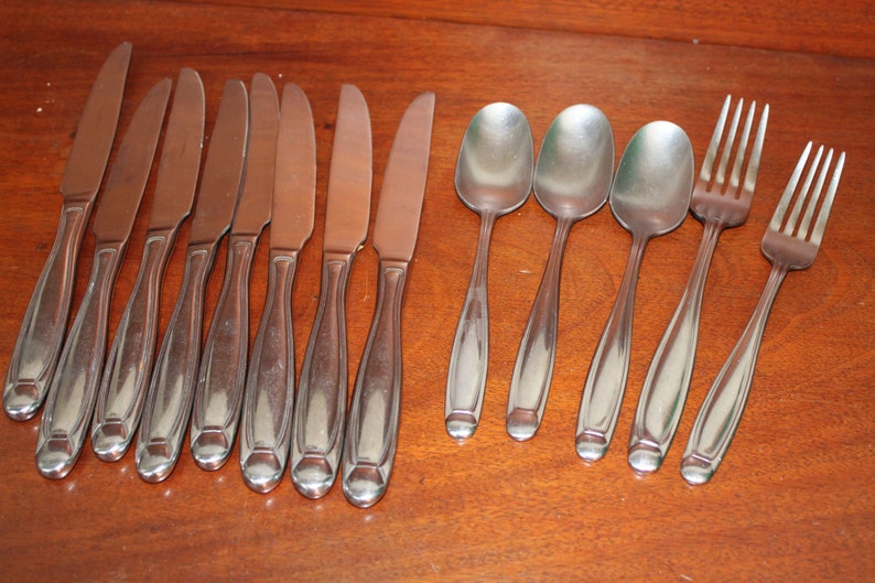 ONEIDA Satin Stainless Steel Pattern 18 10 Nub Vintage Etsy