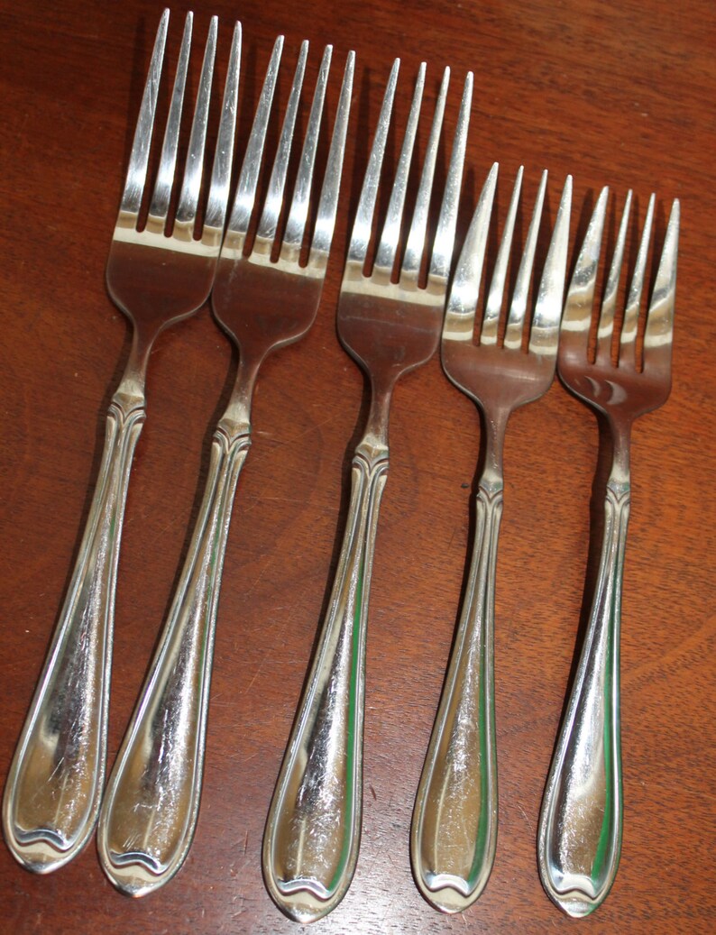 FARBERWARE Silverware Set Vintage Flatware Forks Stainless Etsy