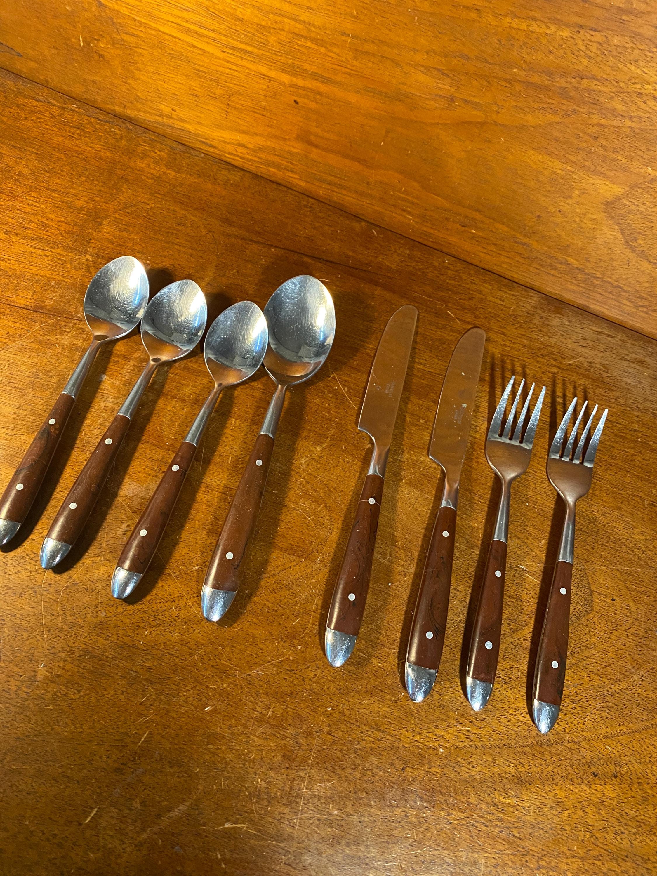 Hampton Silversmiths Stainless Bistro Flatware - Etsy Hampton Silversmiths Bistro Brown Stainless 5 Piece Place Setting Lot Flatware main image 1