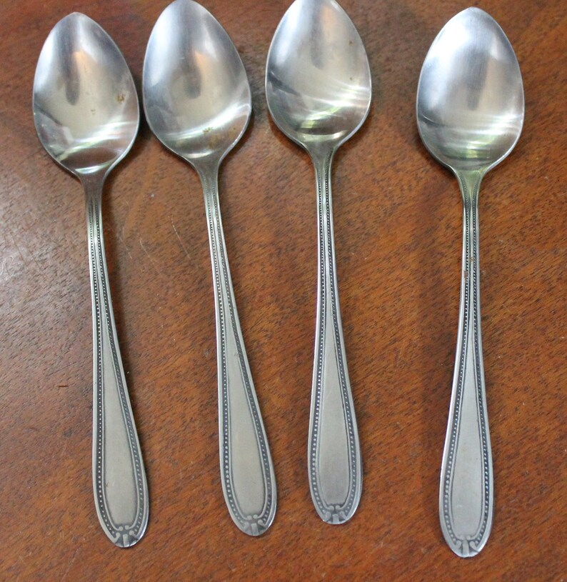 Rogers Vintage Flatware Beaded Edge Stainless Steel Etsy