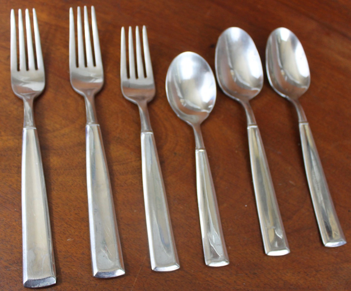 WALLACE Vintage Old Flatware Stainless Steel Modern Glossy Etsy
