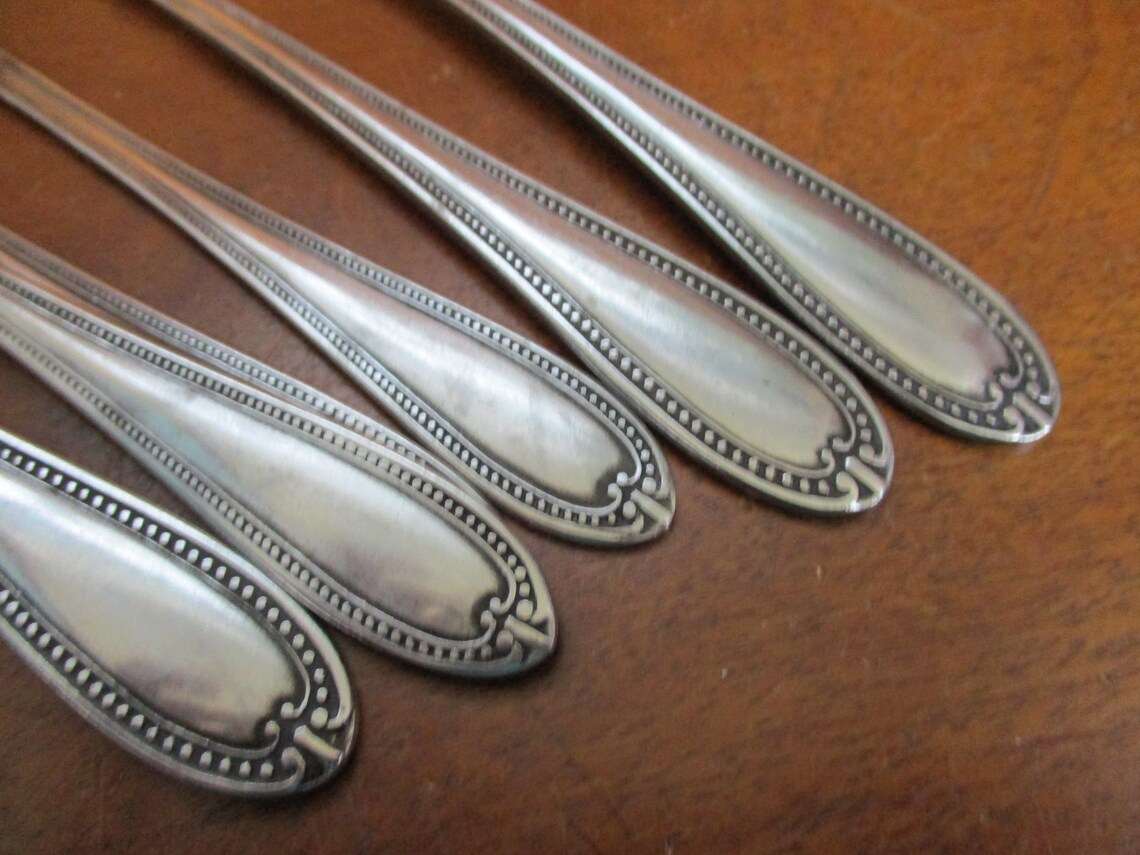 Rogers Vintage Flatware Beaded Edge Stainless steel Etsy