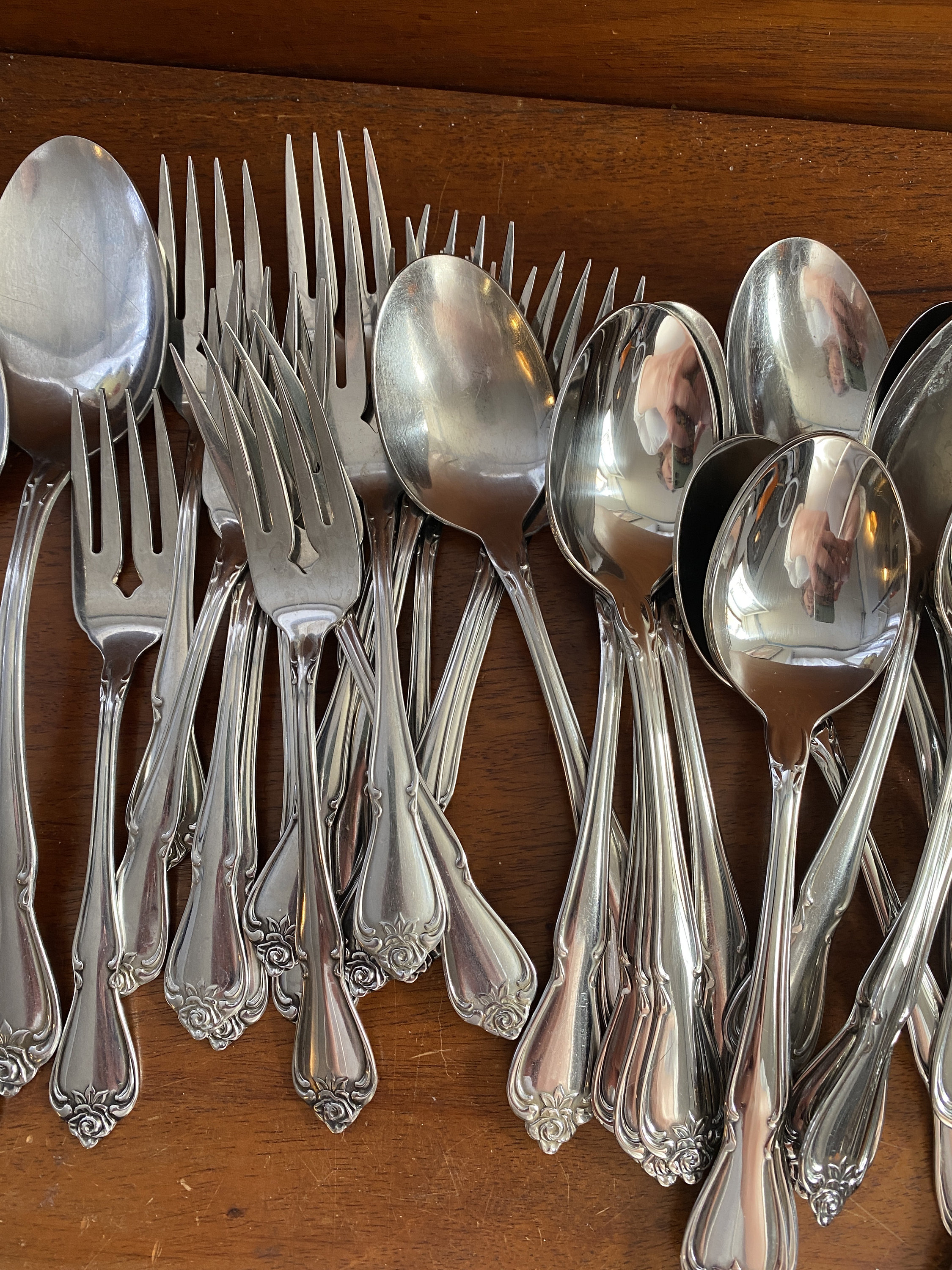 ONEIDA USA アンティーク Vintage Silverware Oneida ARBOR ROSE or True Rose Handles